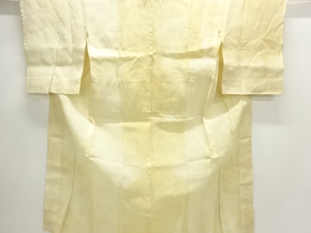 アンティーク　本麻すかし織流水に草葉模様長襦袢